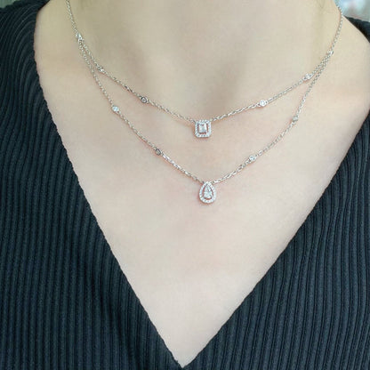 [⭐Novea]MY TWIN 2 ROW DIAMOND NECKLACE