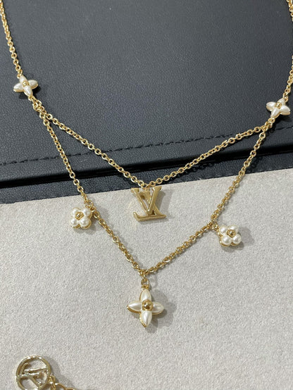 [⭐Novea]FLOWERGRAM GOLD MOP DOUBLE ROW NECKLACE