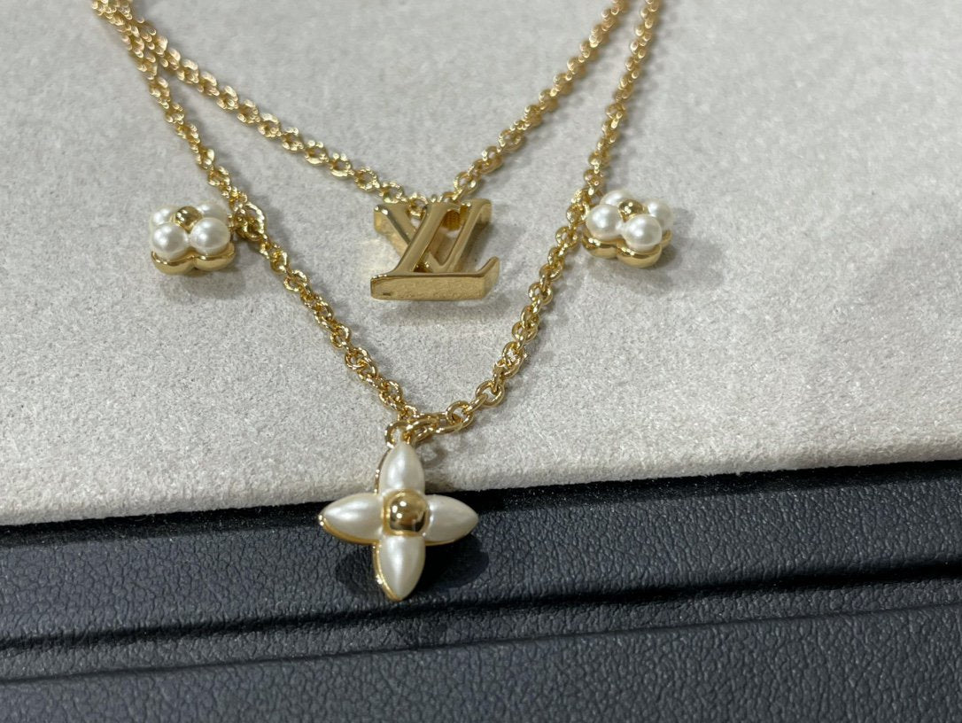 [⭐Novea]FLOWERGRAM GOLD MOP DOUBLE ROW NECKLACE