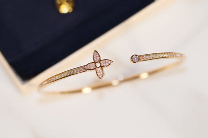 [⭐Novea]IDYLLE GOLD OPEN BRACELET DIAMOND PAVED
