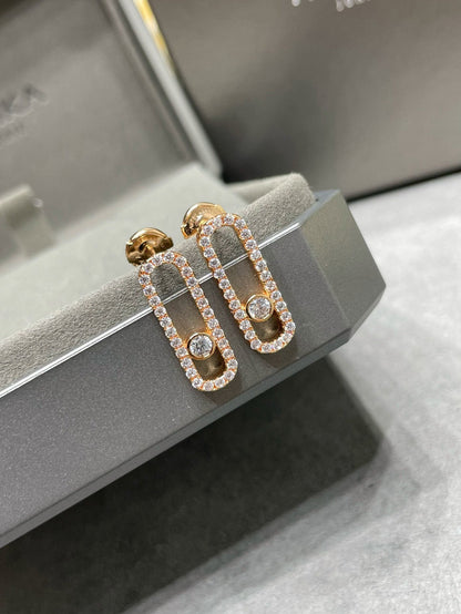 [⭐Novea]MOVE UNO STUD DIAMOND PAVED EARRINGS