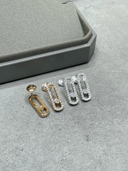 [⭐Novea]MOVE UNO STUD DIAMOND PAVED EARRINGS