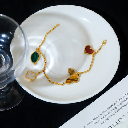 [⭐Novea]LUCKY SPRING 5 MOTIF GOLD BRACELET