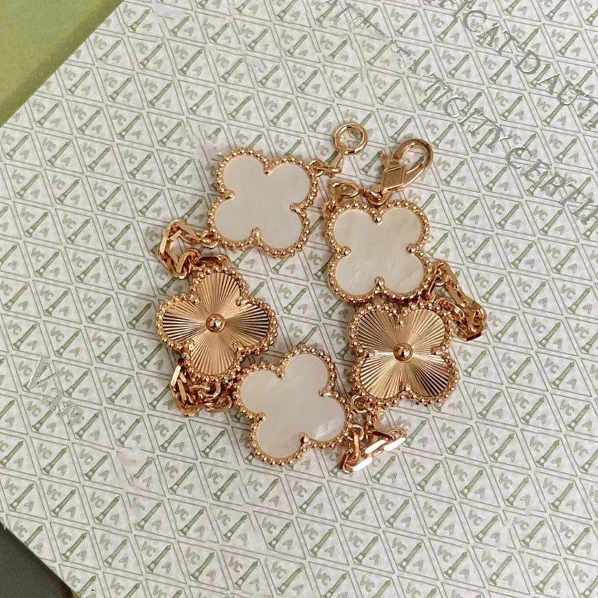 [⭐Novea]CLOVER WHITE PEARL MOP 5 MOTIF BRACELET COLLECTION
