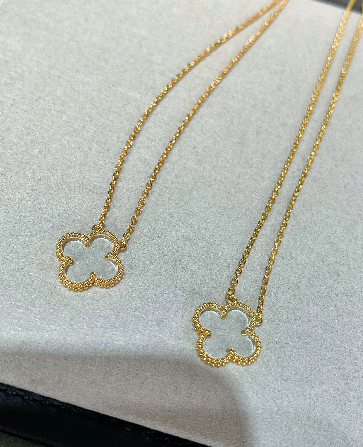 [⭐Novea]CLOVER ROCK CRYSTAL ROSE GOLD NECKLACE