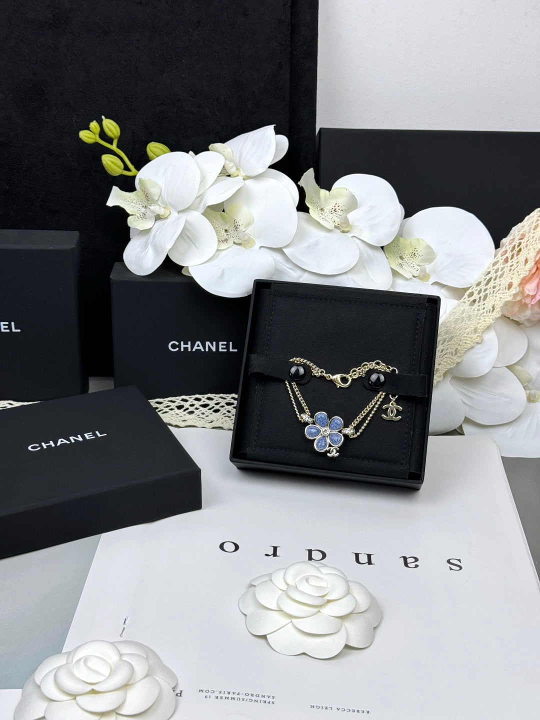 [⭐Novea]VOLTE New Blue Floral Double-Layer Bracelet
