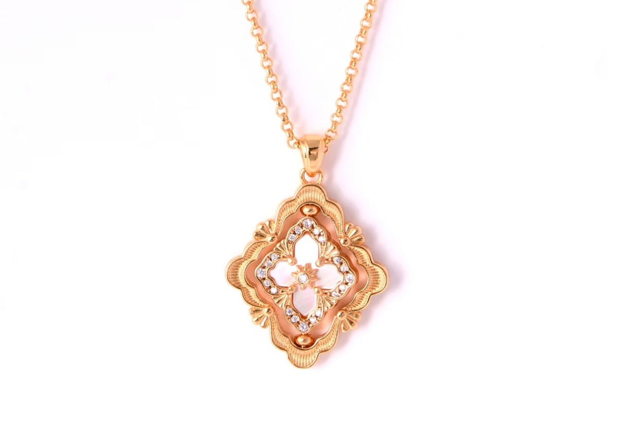 [⭐Novea] B.C.L ENAMEL ROTATING SINGLE-DIAMOND NECKLACE（Various colors）
