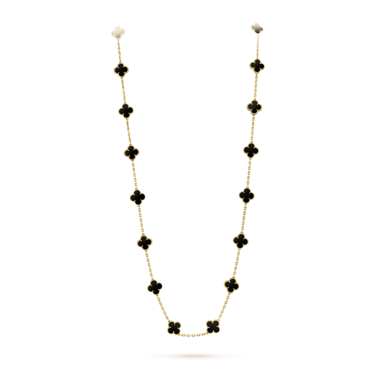 [⭐Novea]CLOVER 20 MOTIFS ONYX NECKLACE