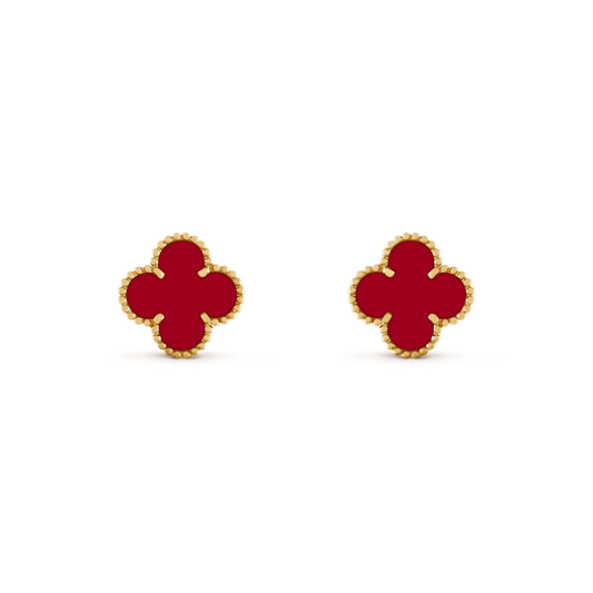 [⭐Novea]CLOVER MEDIUM 1 MOTIFS CARNELIAN  EARRINGS