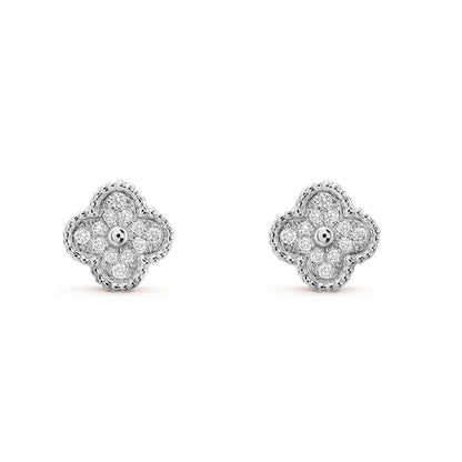 [⭐Novea]CLOVER MINI DIAMOND STUD EARRINGS