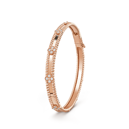 [⭐Novea]CLOVER BRACELET 4MM DIAMONDS