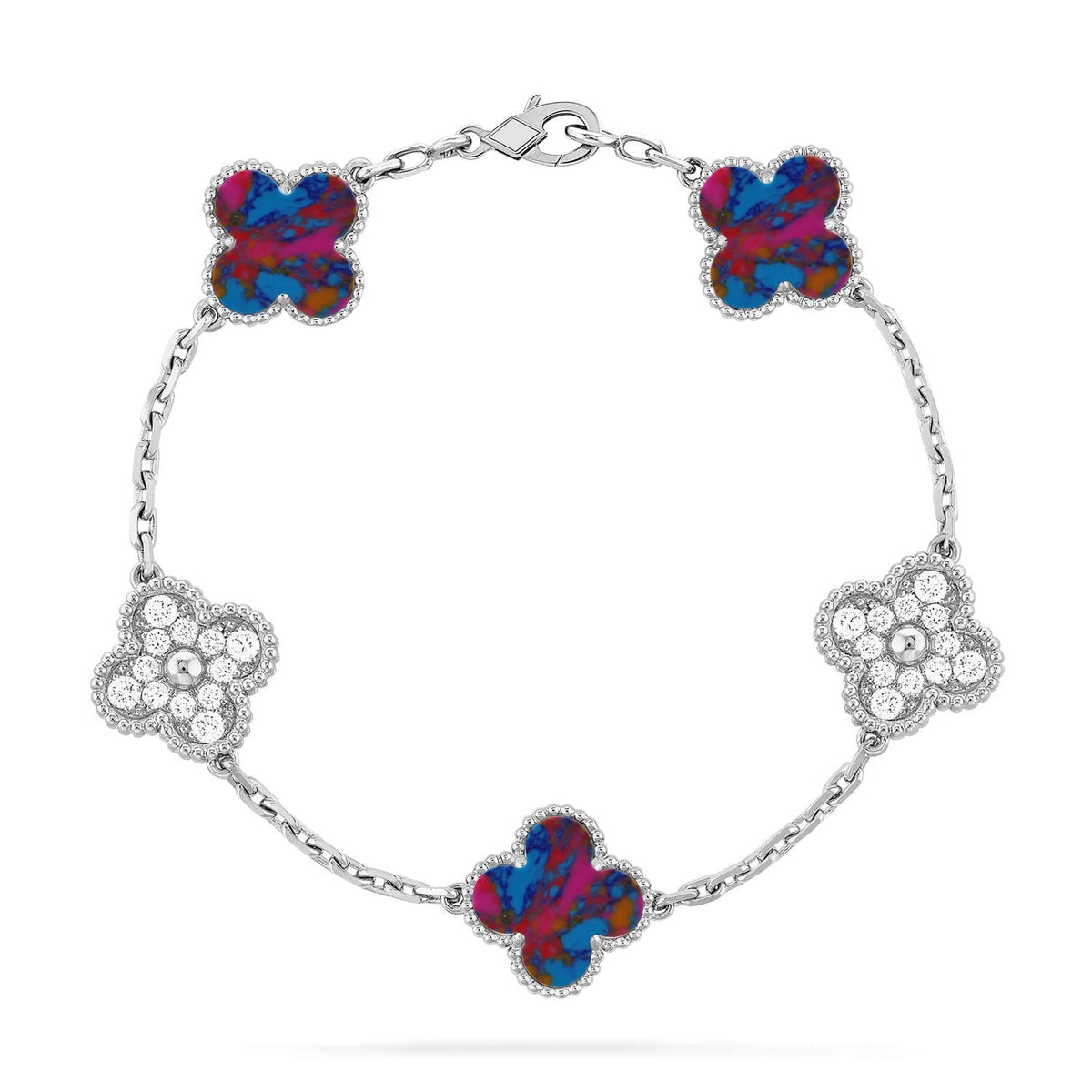 [⭐Novea]CLOVER 5 MOTIF COLOR GEMSTONES BRACELET COLLECTION