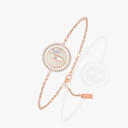 [⭐Novea]Demo MOVE WHITE MOTHER OF PEARL PINK GOLD DIAMOND BRACELET