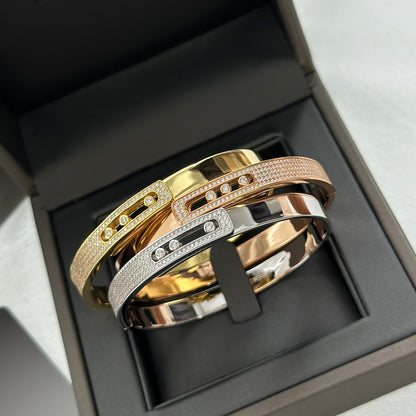 [⭐Novea]Move Noa Rose Gold Pavé Diamond Bangle Bracelet