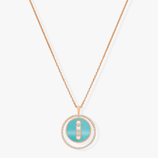 [⭐Novea]Demo MOVE 3 DIAMONDS TURQUOISE PINK GOLD DIAMOND NECKLACE