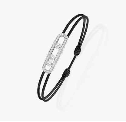 [⭐Novea]Messika Care(s) pink cord pavé bracelet