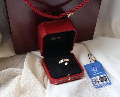 [⭐Novea]LOVE RING 5.5MM 6 DIAMONDS PINK GOLD