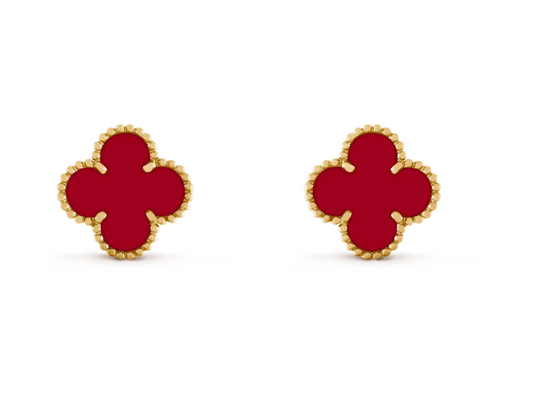 [⭐Novea] CLOVER 20MM RED AGATE EARRINGS