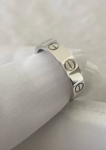 [⭐Novea]LOVE RING 4MM 1 DIAMOND SILVER