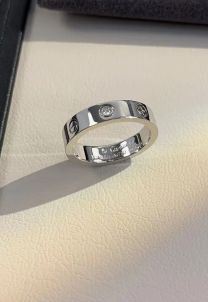 [⭐Novea]LOVE RING 4MM 1 DIAMOND SILVER