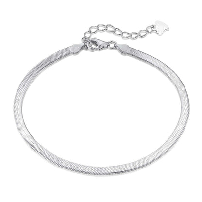 [Lucky Jewelry]Flat Snake Bone Chain Blade Necklace