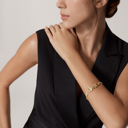 [⭐Novea]PANTHERE HALF DIAMOND ON CHAIN BRACELET