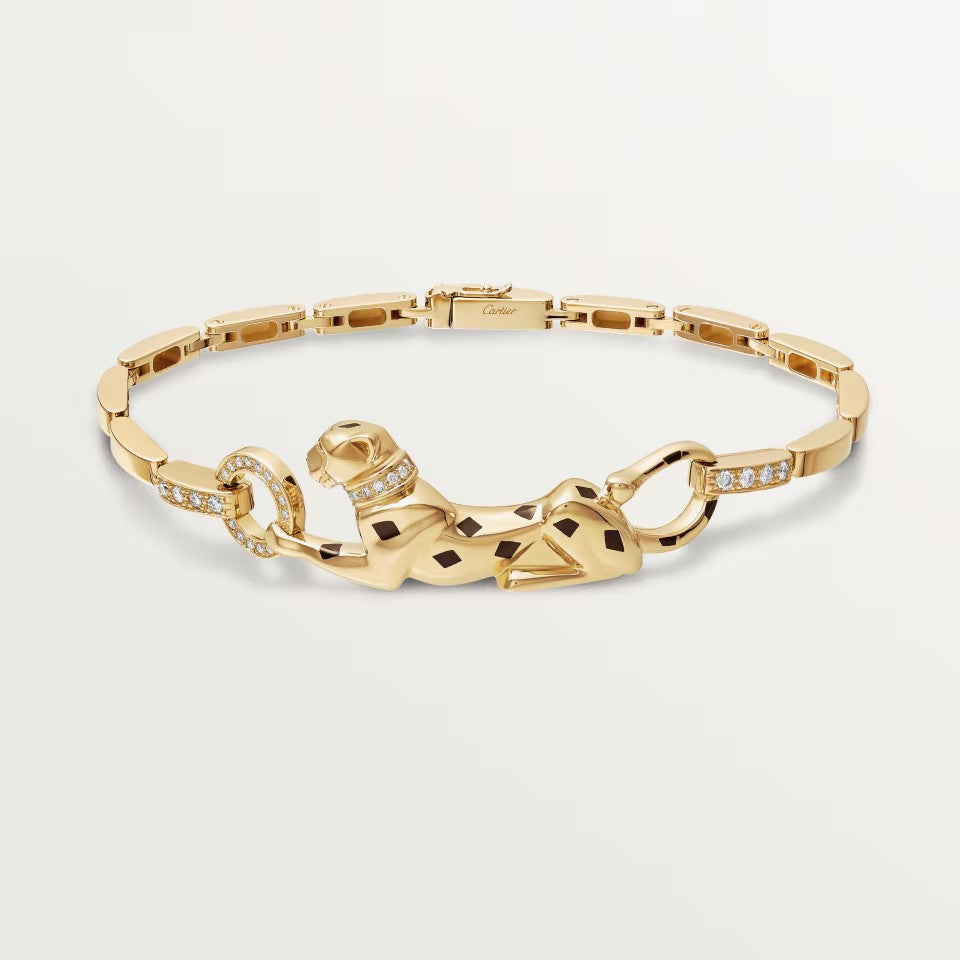 [⭐Novea]PANTHERE HALF DIAMOND ON CHAIN BRACELET