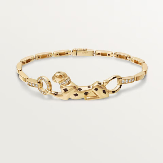 [⭐Novea]PANTHERE HALF DIAMOND ON CHAIN BRACELET