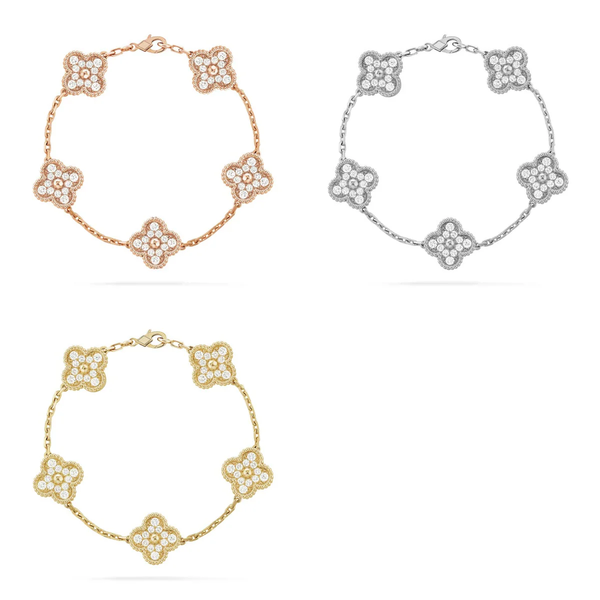 [⭐Novea] CLOVER 5 MOTIF FULL DIAMOND BRACELET COLLECTION