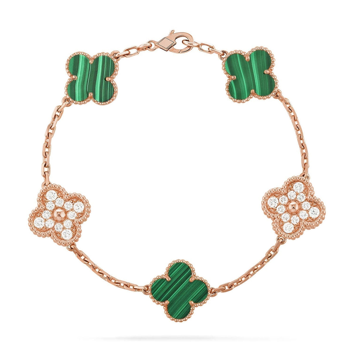 [⭐Novea] CLOVER 5 MOTIF MALACHITE BRACELET COLLECTION