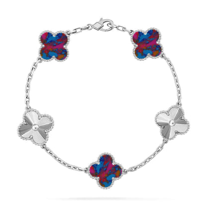 [⭐Novea]CLOVER 5 MOTIF COLOR GEMSTONES BRACELET COLLECTION