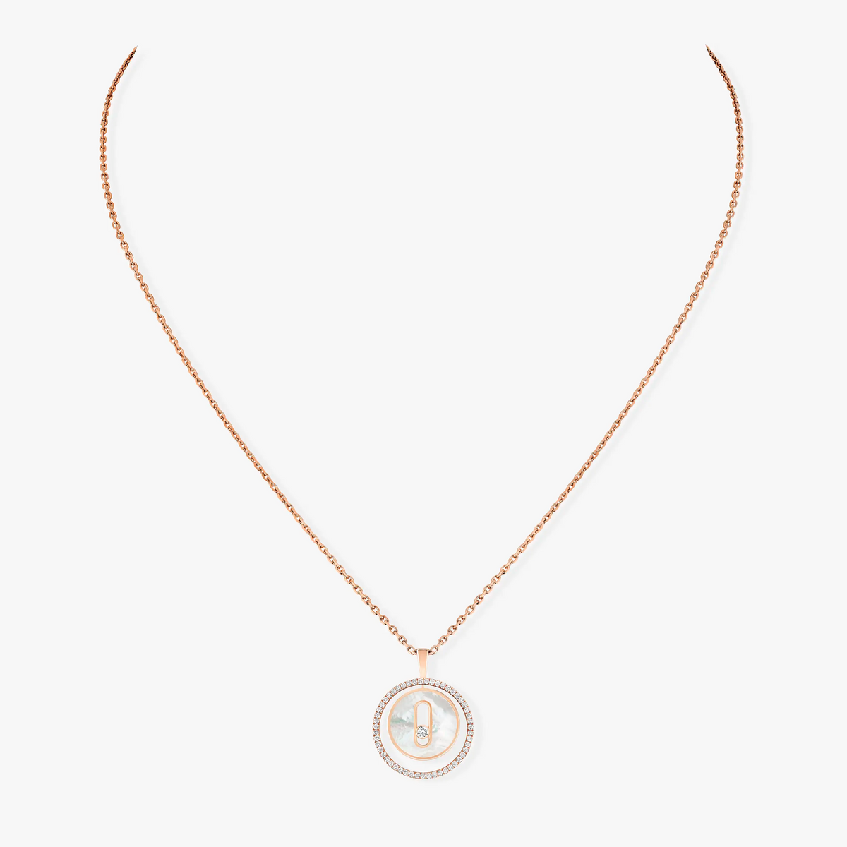[⭐Novea]Demo MOVE 1 DIAMOND WHITE MOTHER OF PEARL PINK GOLD DIAMOND NECKLACE