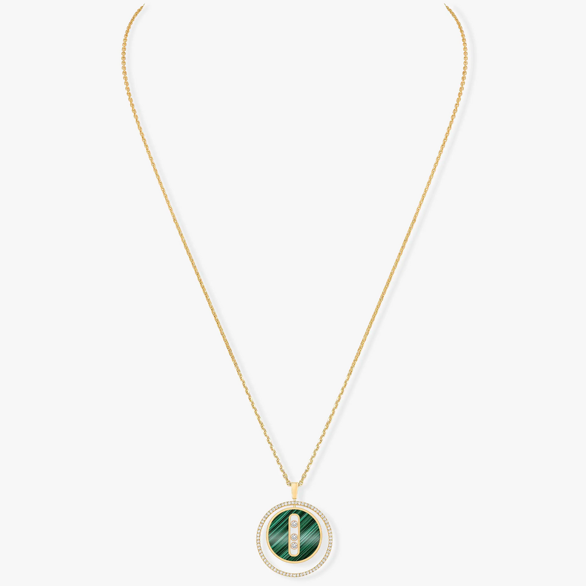 [⭐Novea]Demo MOVE 3 DIAMOND MALACHITE GOLD DIAMOND NECKLACE