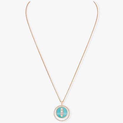 [⭐Novea]Demo MOVE 3 DIAMONDS TURQUOISE PINK GOLD DIAMOND NECKLACE