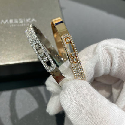[⭐Novea]Move Noa Rose Gold Pavé Diamond Bangle Bracelet