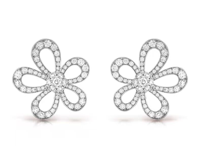 [⭐Novea]FLOWERLACE EARRINGS FULL DIAMONDS