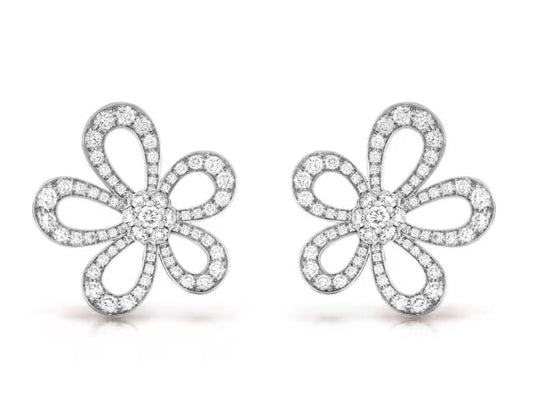 [⭐Novea]FLOWERLACE EARRINGS FULL DIAMONDS