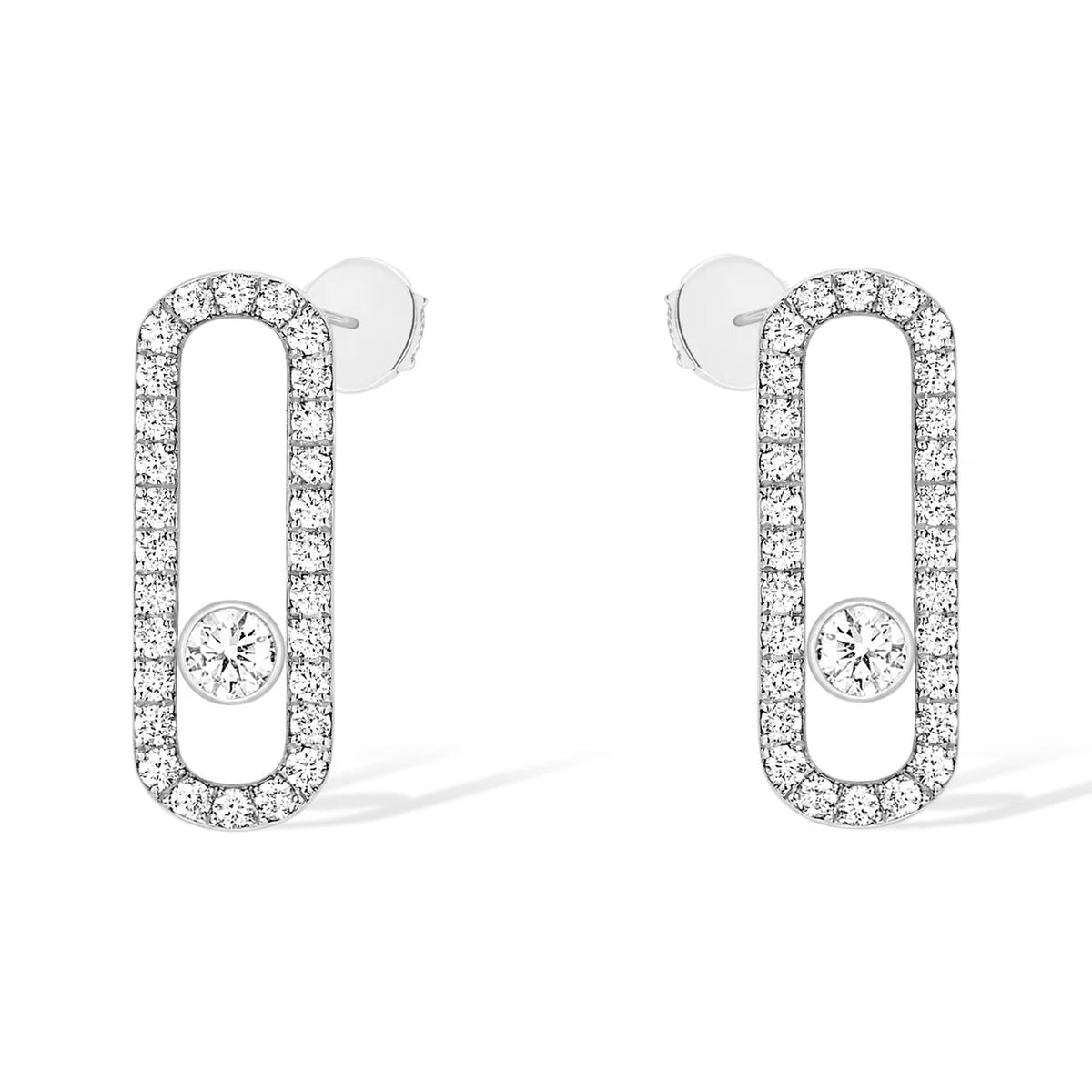 [⭐Novea]MOVE UNO STUD DIAMOND PAVED EARRINGS