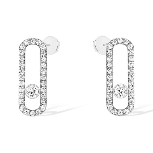 [⭐Novea]MOVE UNO STUD DIAMOND PAVED EARRINGS