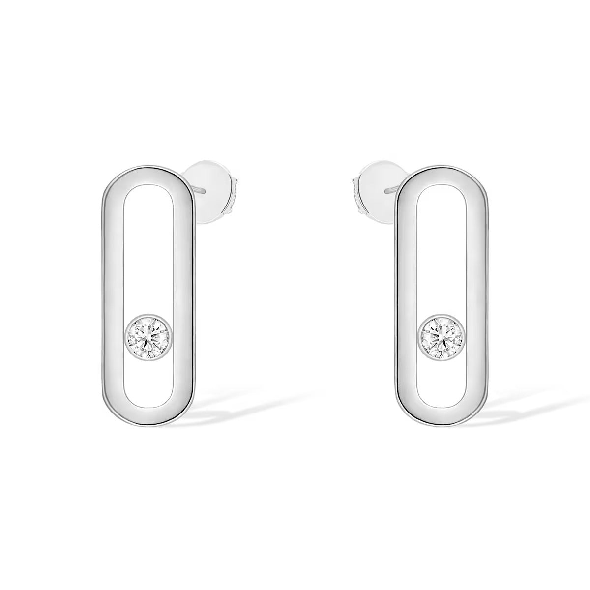 [⭐Novea]MOVE UNO SMALL 1 DIAMOND EARRINGS