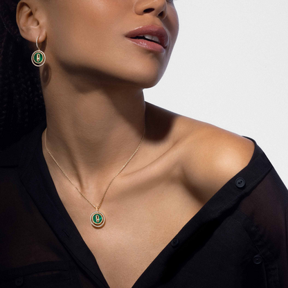 [⭐Novea]Demo MOVE 1 DIAMOND MALACHITE GOLD DIAMOND NECKLACE