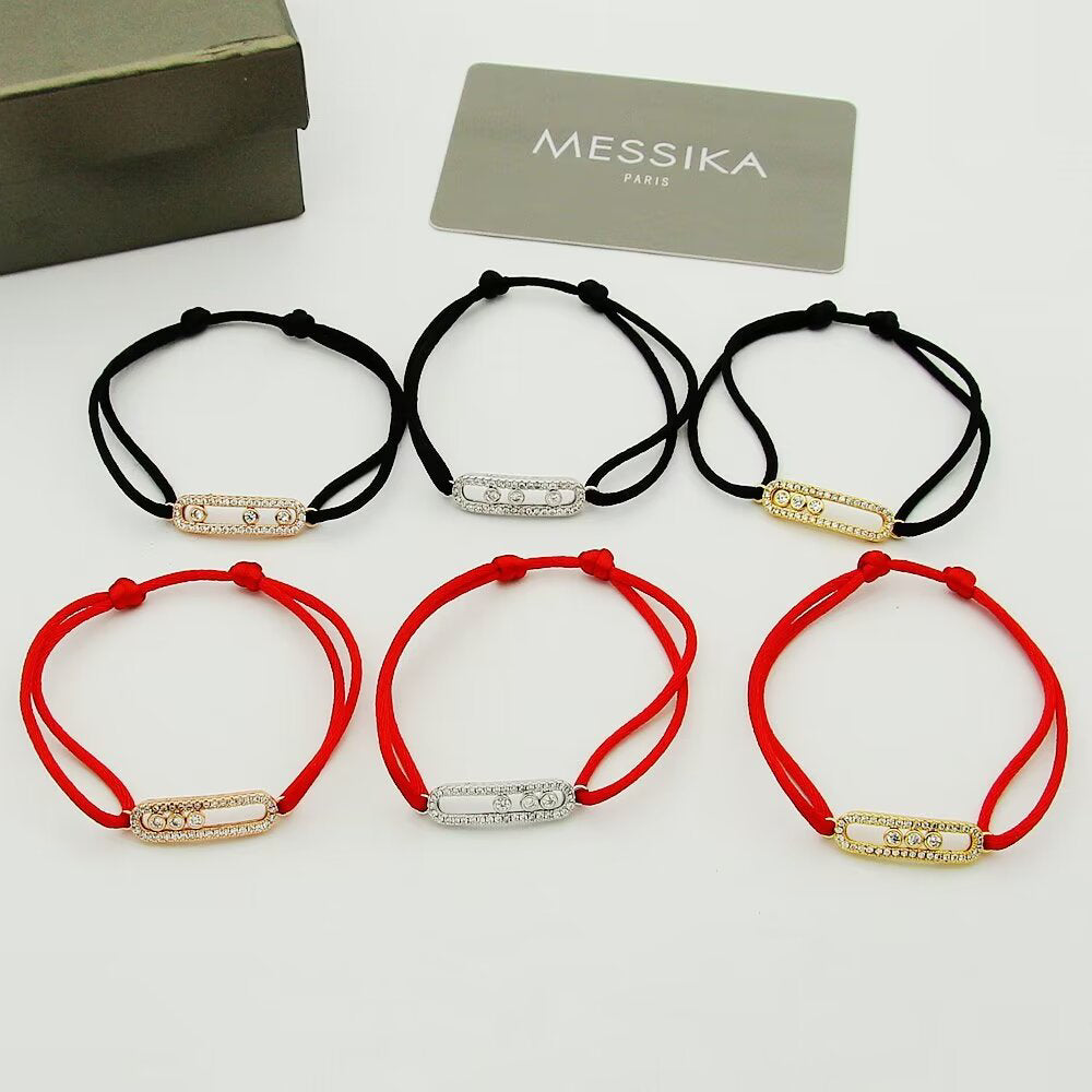 [⭐Novea]Messika Care(s) pink cord pavé bracelet
