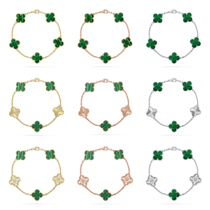 [⭐Novea] CLOVER 5 MOTIF MALACHITE BRACELET COLLECTION
