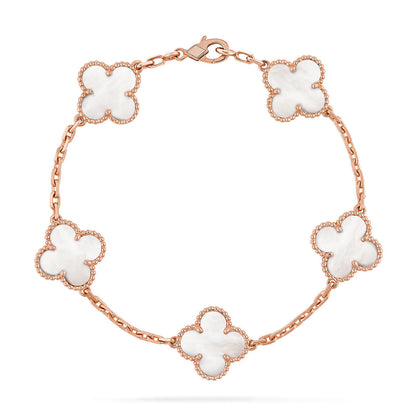 [⭐Novea]CLOVER WHITE PEARL MOP 5 MOTIF BRACELET COLLECTION