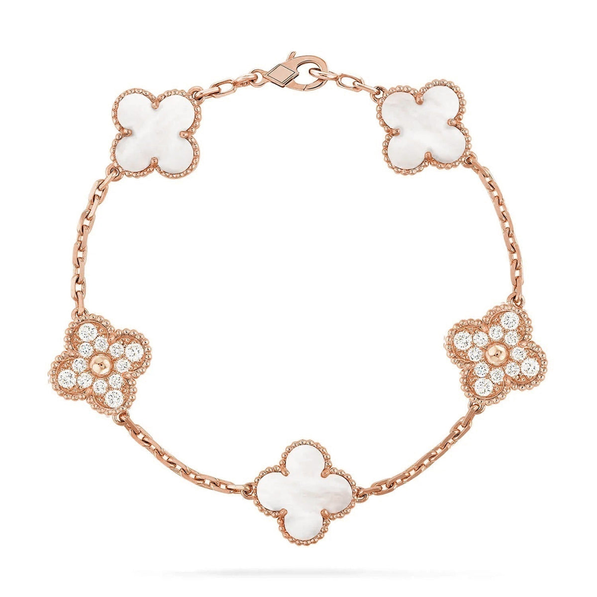 [⭐Novea]CLOVER WHITE PEARL MOP 5 MOTIF BRACELET COLLECTION