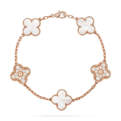 [⭐Novea]CLOVER WHITE PEARL MOP 5 MOTIF BRACELET COLLECTION