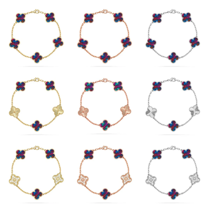 [⭐Novea]CLOVER 5 MOTIF COLOR GEMSTONES BRACELET COLLECTION