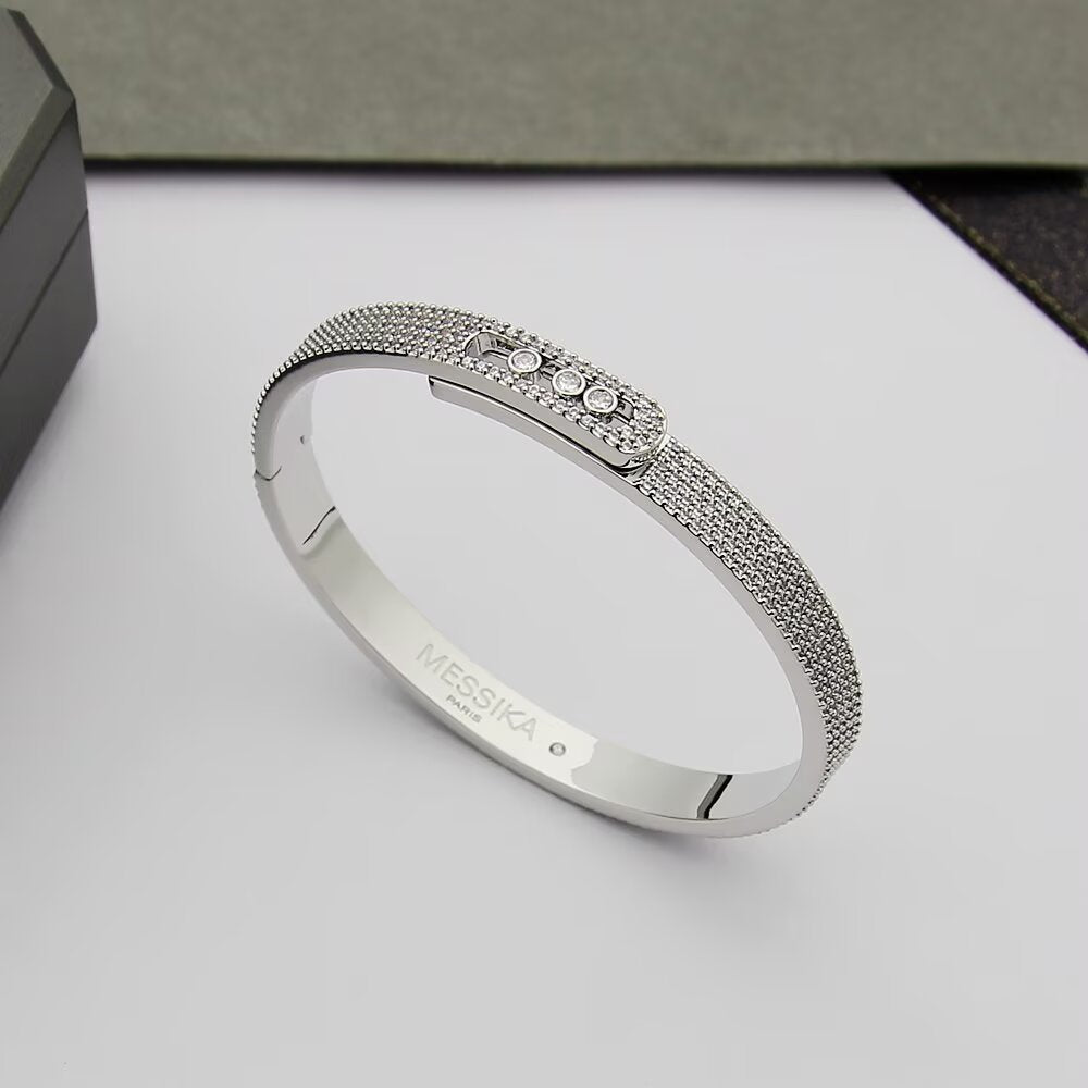 [⭐Novea]Move Noa Full Pavé Diamond Bangle Bracelet