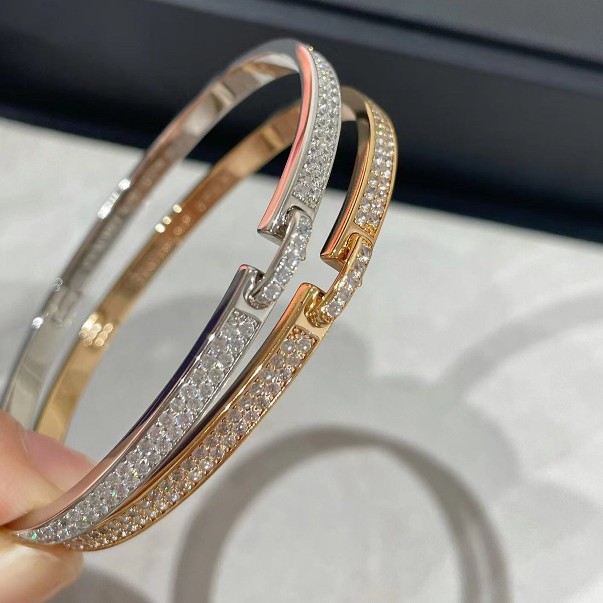 [⭐Novea]LIENS VIDENCE DIAMOND PAVED BRACELET