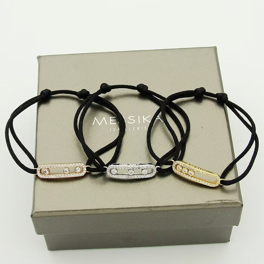 [⭐Novea]Messika Care(s) pink cord pavé bracelet